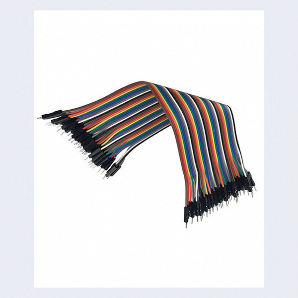 30cm male male The Jumper Cable Male to Male set comprises 40 colourful, 15cm-long Dupont wires, ideal for various electronic applications. These high-quality cables are designed to ensure a reliable and durable connection while providing flexibility and ease of use. سلك توصيل معزز ذكر لذكر 15 سم