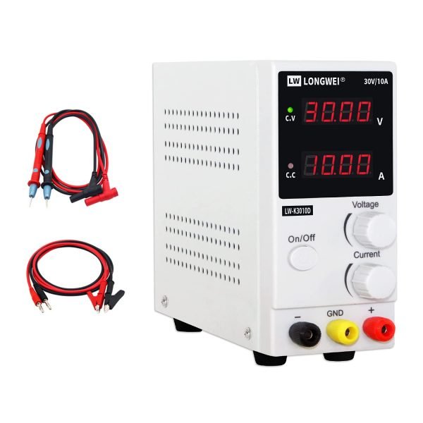 DC Power Supply Variable 30V 10A, 4-Digital LED Display, Precision Adjustable Regulated Switching Power Supply