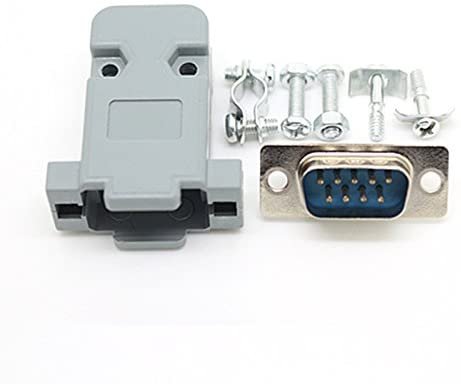 RS232 Serial Port Connector DB9 Male Socket Plug Connector 9 Pin Copper RS232 COM Adapter with Plastic Case