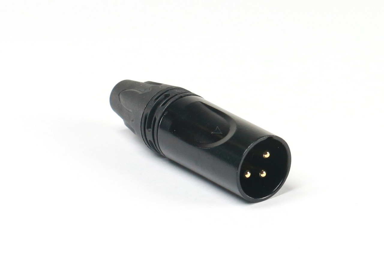 Monoprice 3 Pin XLR Male Mic Connector, Black - Gold Plated Pins, Strain Relief Boot for Corrosion Free Connections