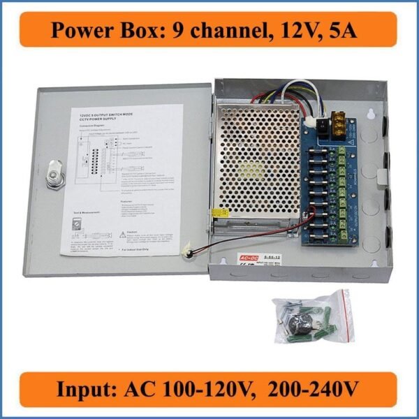 12V 5A 4CH Channel Power Supply Box for CCTV Camera Security