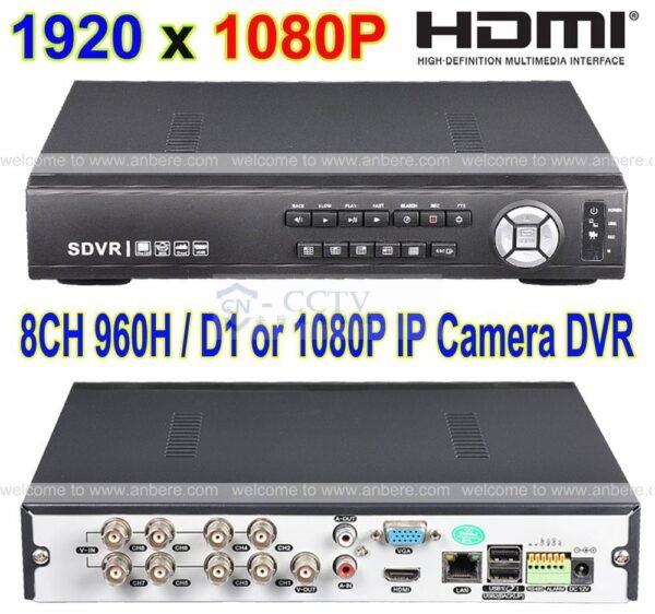 8ch*1080N AHD DVR Surveillance Security CCTV Video Recorder