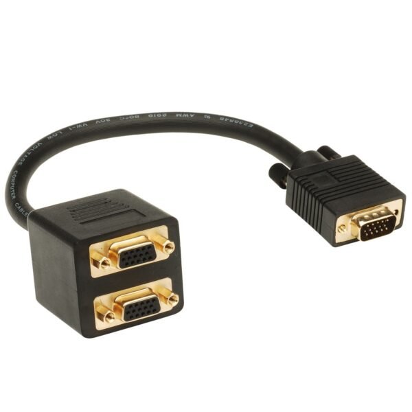 Gold Plated VGA(HD15) Male to Female x 2 (1 PC to 2 Monitors)