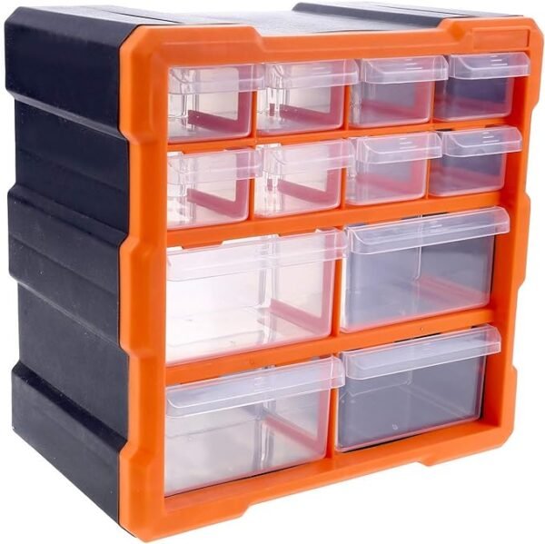 Multi Compartment Plastic Storage Drawer - Versatile Organizer for parts 25x16x25 cm