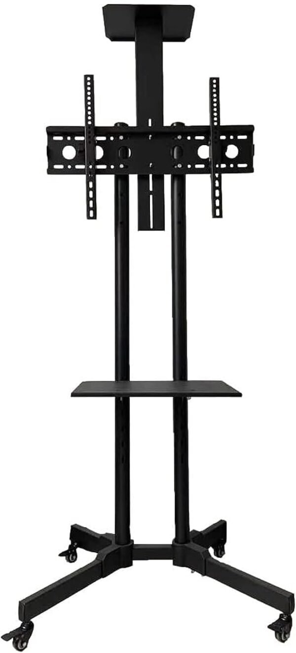 Mobile TV Stand with Height Adjustable Mount on Lockable Wheels for 32-65 Inch